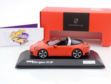 Preview: Spark WAP0209220RTRG # Porsche 911 (992) Targa 4S Baujahr 2020 " lavaorange " 1:43