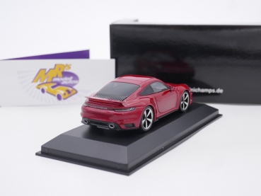 Preview: Minichamps 410069475 # Porsche 911 Turbo S Baujahr 2020 " karminrot " 1:43