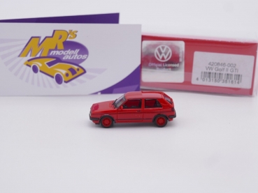 Preview: Herpa 420846-002 # Volkswagen Golf II GTI mit Sportfelgen Baujahr 1991 " rot " 1:87