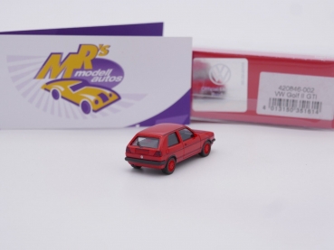 Preview: Herpa 420846-002 # Volkswagen Golf II GTI mit Sportfelgen Baujahr 1991 " rot " 1:87