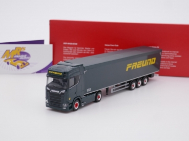 Herpa 315173 # Scania CS20 HD Schubbodensattelzug " Spedition Freund " 1:87
