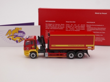 Preview: Herpa 096775 # MAN TGS M Wechsellader-LKW mit Kran " Feuerwehr Karlsfeld “ 1:87