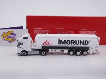 Preview: Herpa 314961 # Volvo FH5 Globetrotter mit ADR Saugsiloauflieger " Imgrund Spedition " 1:87
