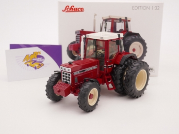 Schuco 07808 # IHC 1455 XL Traktor mit Doppelbereifung " rot-weiß " 1:32