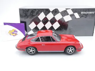 Preview: Minichamps 155063000 # Porsche 911 S 2.4 Baujahr 1972 " Indischrot " 1:18
