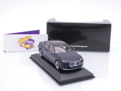 Preview: Minichamps 410024201 # BMW i7 M70 Limousine Baujahr 2023 " mattblaumetallic " 1:43