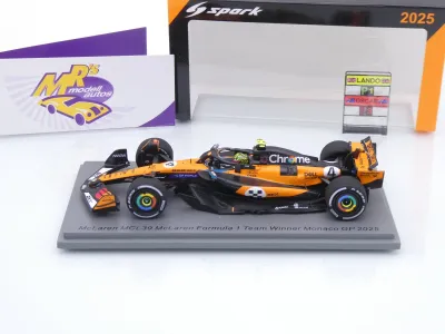 Preview: Spark S9622 # McLaren MCL39 F1 #4 Winner Monaco GP 2025 " Lando Norris " 1:43
