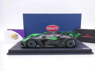 Preview: MR Collection BUG014B # Bugatti Bolide Baujahr 2024 " dunkelgrün-schwarz ( Verde Viper) " 1:18