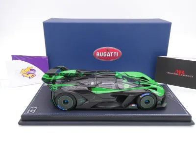 Preview: MR Collection BUG014B # Bugatti Bolide Baujahr 2024 " dunkelgrün-schwarz ( Verde Viper) " 1:18