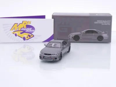 TSM MINI GT MGT01128-R # Nissan Skyline GTR R33 NISMO CRS 1993 RHD " dunkelgraumetallic ( Dark Metal Gray ) " 1:64
