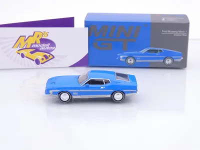 Preview: TSM MINI GT MGT01138-L # Ford Mustang Mach 1 1971 LHD " Grabber Blue " 1:64