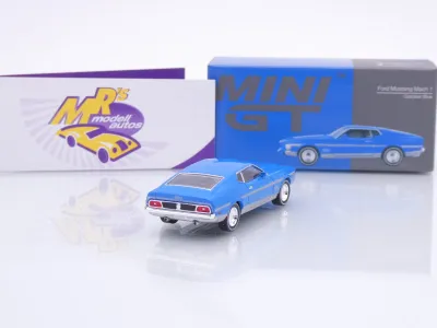 Preview: TSM MINI GT MGT01138-L # Ford Mustang Mach 1 1971 LHD " Grabber Blue " 1:64