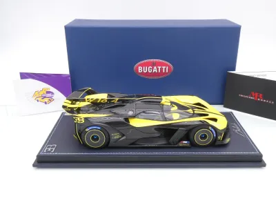 Preview: MR Collection BUG014D # Bugatti Bolide Baujahr 2024 " gelb-schwarz ( Jaune Molsheim ) " 1:18