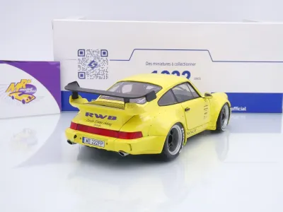 Preview: Solido S1807518 # Porsche 911 (964) RWB Rauh-Welt Baujahr 2023 gelb " NATALIE " 1:18