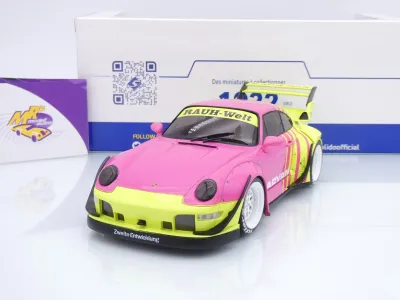 Solido S1808510 # Porsche 911 (993) RWB Rauh-Welt Baujahr 2024 " Pink / Gelbgrün " 1:18