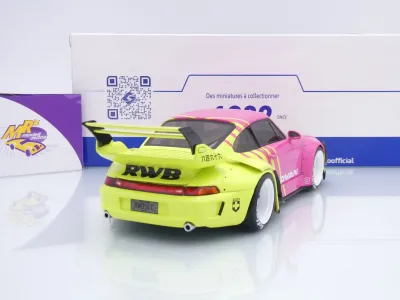 Preview: Solido S1808510 # Porsche 911 (993) RWB Rauh-Welt Baujahr 2024 " Pink / Gelbgrün " 1:18