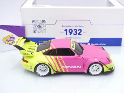 Preview: Solido S1808510 # Porsche 911 (993) RWB Rauh-Welt Baujahr 2024 " Pink / Gelbgrün " 1:18
