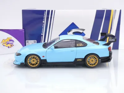Preview: Solido S1812204 # Nissan Silvia (S15) Spec-R Aero Baujahr 1999 " babyblau " 1:18