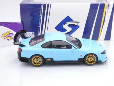 Preview: Solido S1812204 # Nissan Silvia (S15) Spec-R Aero Baujahr 1999 " babyblau " 1:18