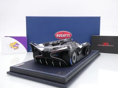 Preview: MR Collection BUG014E # Bugatti Bolide Baujahr 2024 " weiß-schwarz ( Quartz White ) " 1:18