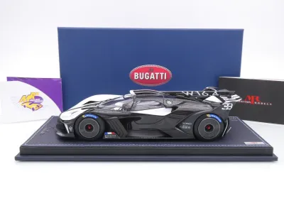 Preview: MR Collection BUG014E # Bugatti Bolide Baujahr 2024 " weiß-schwarz ( Quartz White ) " 1:18