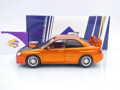 Preview: Solido S1812304 # Subaru Impreza WRX STI Baujahr 2003 " orangemetallic-schwarz " 1:18