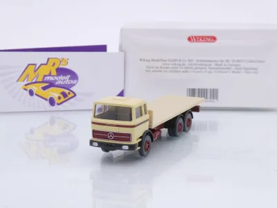 Wiking 0447 04 # Mercedes-Benz Flachpritschen-LKW Baujahr 1963-67 " grünbeige " 1:87