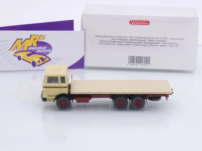 Preview: Wiking 0447 04 # Mercedes-Benz Flachpritschen-LKW Baujahr 1963-67 " grünbeige " 1:87