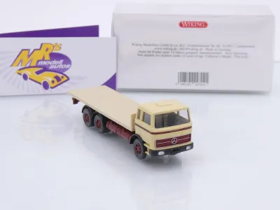 Preview: Wiking 0447 04 # Mercedes-Benz Flachpritschen-LKW Baujahr 1963-67 " grünbeige " 1:87