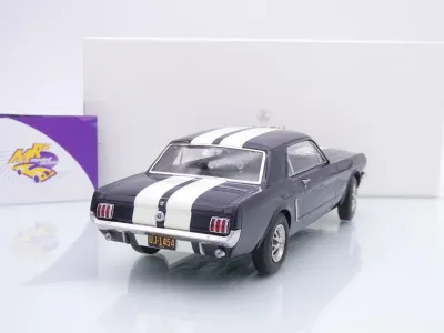 Preview: Norev 182805 # Ford Mustang Hardtop Coupe Baujahr 1965 " dunkelblau-weiß " 1:18