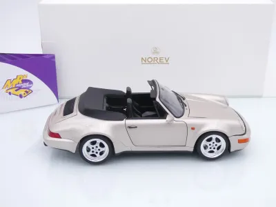 Preview: Norev 187140 # Porsche 911 (964) Carrera 2 Turbo Cabrio Baujahr 1992 " Zermattsilber-metallic " 1:18