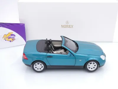 Preview: Norev 183021 # Mercedes-Benz SLK Cabrio Baujahr 1996 " Vivianitgrün-metallic " 1:18