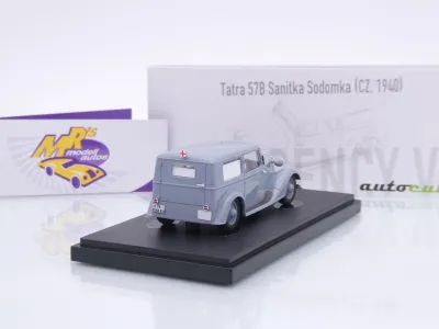 Preview: Autocult 12022 # Tatra 57B Sanitka Sodomka Baujahr 1940 " blaugrau " 1:43