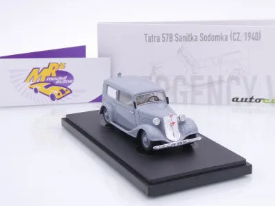 Preview: Autocult 12022 # Tatra 57B Sanitka Sodomka Baujahr 1940 " blaugrau " 1:43