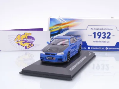 Solido S4318202 # Nissan NISMO Skyline GT-R (R34) Baujahr 2005 " blaumetallic " 1:43