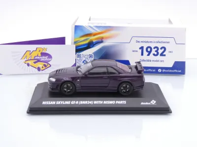 Preview: Solido S4318201 # Nissan NISMO Skyline GT-R (R34) Baujahr 2005 " lilametallic " 1:43