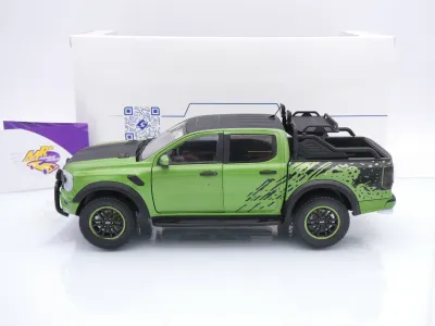 Preview: Solido S1813903 # Ford Ranger Raptor Baujahr 2024 " grünmetallic-schwarz " 1:18
