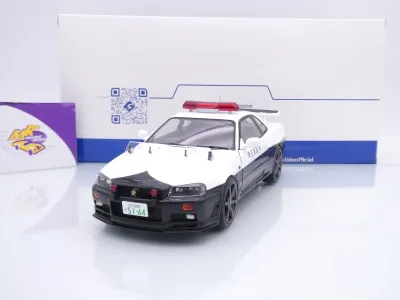 Solido S1804317 # Nissan Skyline GT-R (R34) Baujahr 1999 " Police Japan " 1:18