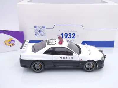 Preview: Solido S1804317 # Nissan Skyline GT-R (R34) Baujahr 1999 " Police Japan " 1:18