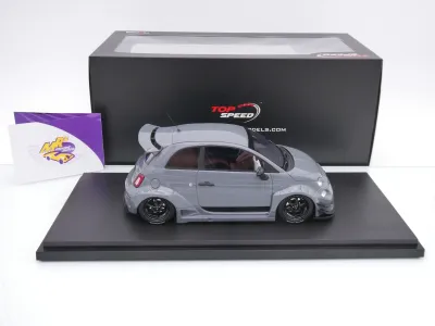 Preview: Top Speed TS0612 # Fiat Abarth 595 LB-Works X Abas Works Baujahr 2024 " dunkelgrau " 1:18