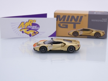 Preview: TSM MINI GT MGT00536-L # Ford GT Holman Moody Heritage Edition LHD " goldmetallic " 1:64