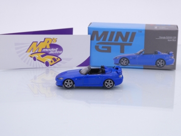Preview: TSM MINI GT MGT00554-L # Honda S2000 (AP2) CR Cabriolet LHD " Apex Blue " 1:64