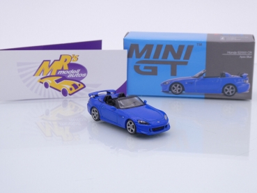 Preview: TSM MINI GT MGT00554-L # Honda S2000 (AP2) CR Cabriolet LHD " Apex Blue " 1:64