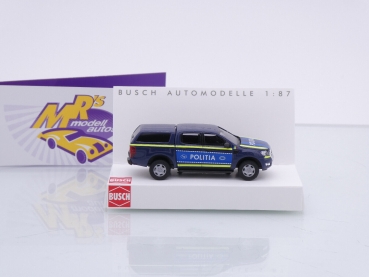 Preview: Busch 52836 # Ford Ranger Einsatzfahrzeug blau-gelb " Politia Rumänien " 1:87