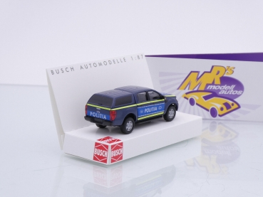 Preview: Busch 52836 # Ford Ranger Einsatzfahrzeug blau-gelb " Politia Rumänien " 1:87