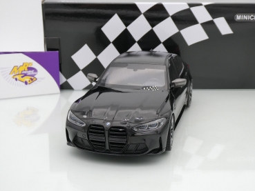 Preview: Minichamps 155020202 # BMW M3 Limousine Baujahr 2020 " schwarz-carbon " 1:18
