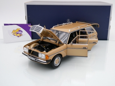 Preview: Norev 183738 # Mercedes Benz 200 T W123 Kombi Baujahr 1982 " goldmetallic " 1:18