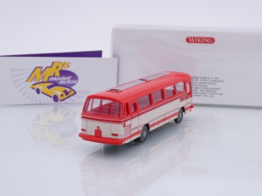 Preview: Wiking 0709 02 # Mercedes-Benz O 302 Reisebus Baujahr 1965-76 " rot-hellbeige " 1:87