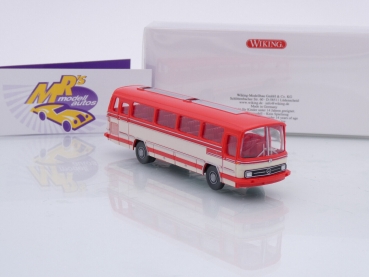 Preview: Wiking 0709 02 # Mercedes-Benz O 302 Reisebus Baujahr 1965-76 " rot-hellbeige " 1:87