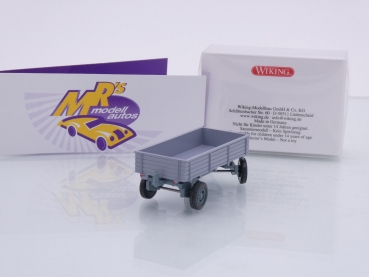 Preview: Wiking 0400 02 # 2-achs LKW Anhänger Baujahr 1956-68 " hellgrau / alpenblau " 1:87